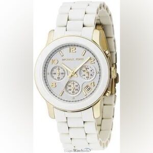 Michael Kors MK5145 White and Gold Silicone Watch